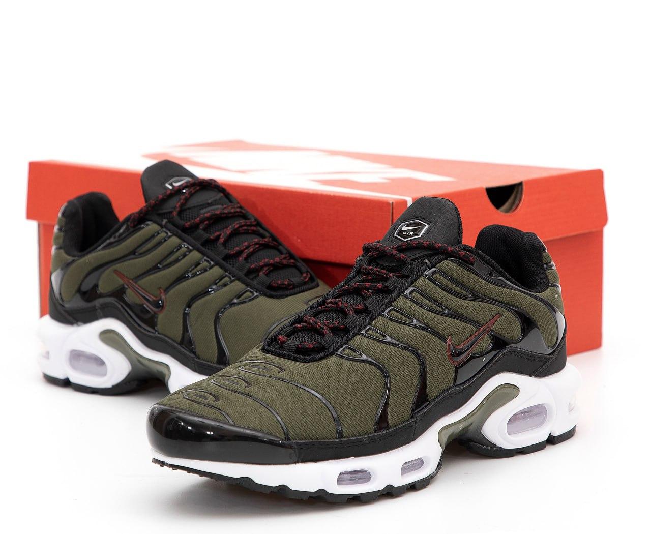 Чоловічі кросівки Nike Air Max Plus TN Khaki Хакі Взуття Найк Аір Макс Плюс текстиль шкіра демісезон