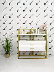 Стелаж LOFT для салону краси стелаж вітрина для перукарень VM71 металеві стелажі