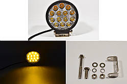 Світлодіодна LED-фара робоча 42W/60° 42 Вт.(3 Вт*14ламп) Широкий промінь (Жовте світло)