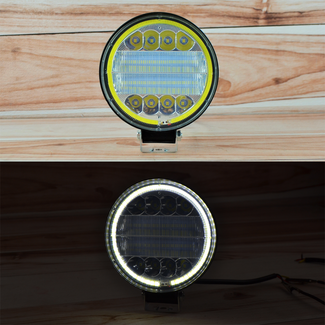 Світлодіодна LED-фара робоча 72W + Білий ДХО (товщина 20 мм)