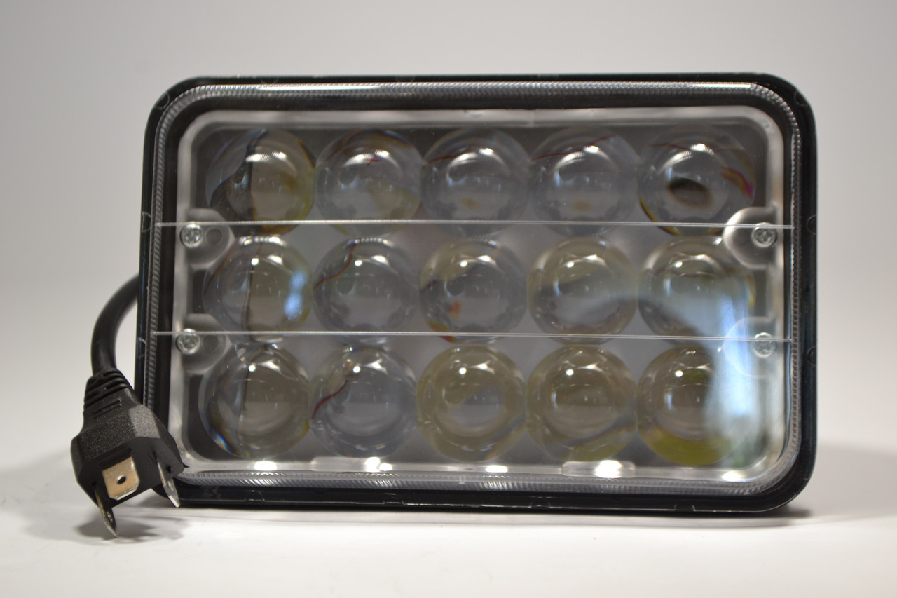 Світлодіодна LED-фара 43 Вт прямокутна 43W, 15 ламп, дальній і ближній промінь 10/30