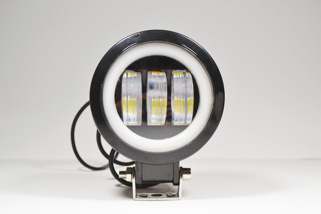Додаткова світлодіодна LED-фара 30 Вт кругла з ДХО Чіткою світловою тіневою кордоном