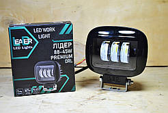 Додаткова світлодіодна LED-фара 45 Вт Квадратна (Black), Чіткий світловий тіневий кордоном ДХО LEADER NEW