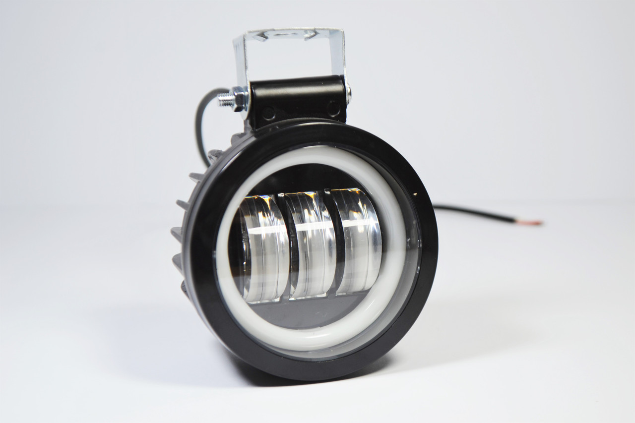 LED-рана 30 Вт ПЕРЕВЕРНУТА кругла з ДХО Чітка світловий тіневий кордоном + Стробоскоп