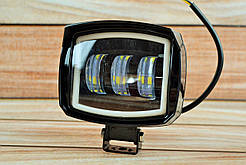 Додаткова світлодіодна LED-фара 45 Вт Квадратна (Black) + Ангельський Око Чіткий світловий тіновий кордоном