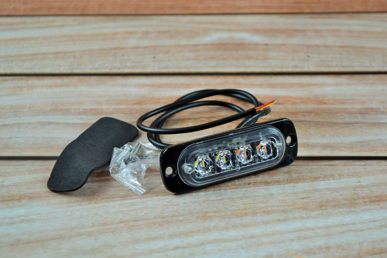 Стробоскоп LED 12-24v 4-рий діодний жовтий і білий 1 шт.