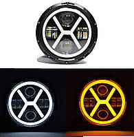 Світлодіодна LED-фара 75 Вт Нива, УАЗ 469, ВАЗ 2101, 2121, FJ Cruiser, мотоцикл, мото 7 дюйм (Універсальна)