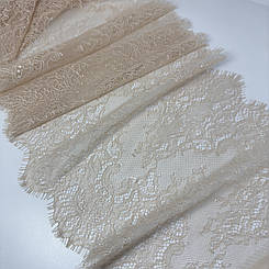 Мереживо шантильї "Боніто" нееластичне беж 23 см.( купон 1,3-1,37 м.)