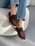 Лофери жіночі замшеві кольору какао, фото 5