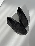 Лофери жіночі замшеві чорні, фото 7