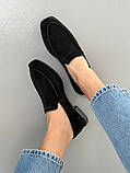 Лофери жіночі замшеві чорного кольору, фото 4