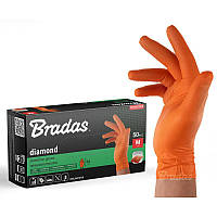 Нітрилові захисні рукавички, DIAMOND, розмір 
L, 8-9, помаранчеві, RWJNDOR9