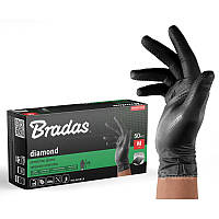 Нітрилові захисні рукавички, DIAMOND, розмір 
M, 7-8, чорний, RWJNDBC8