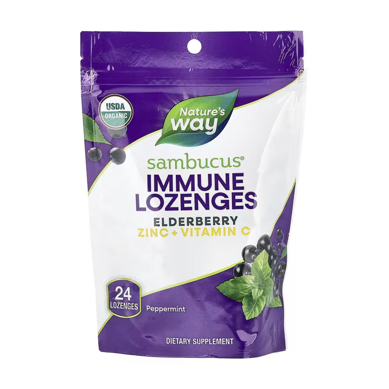 Sambucus Organic Lozenges Mint - 24 cnt, фото 1