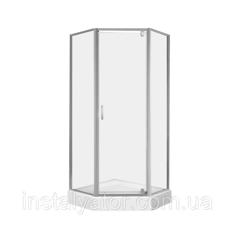 Набір Qtap душова кабіна Leo CRM10995-AC6 Clear 2020x900x900 мм + піддон Diamond 309912 90x90x12 см з сифоном
