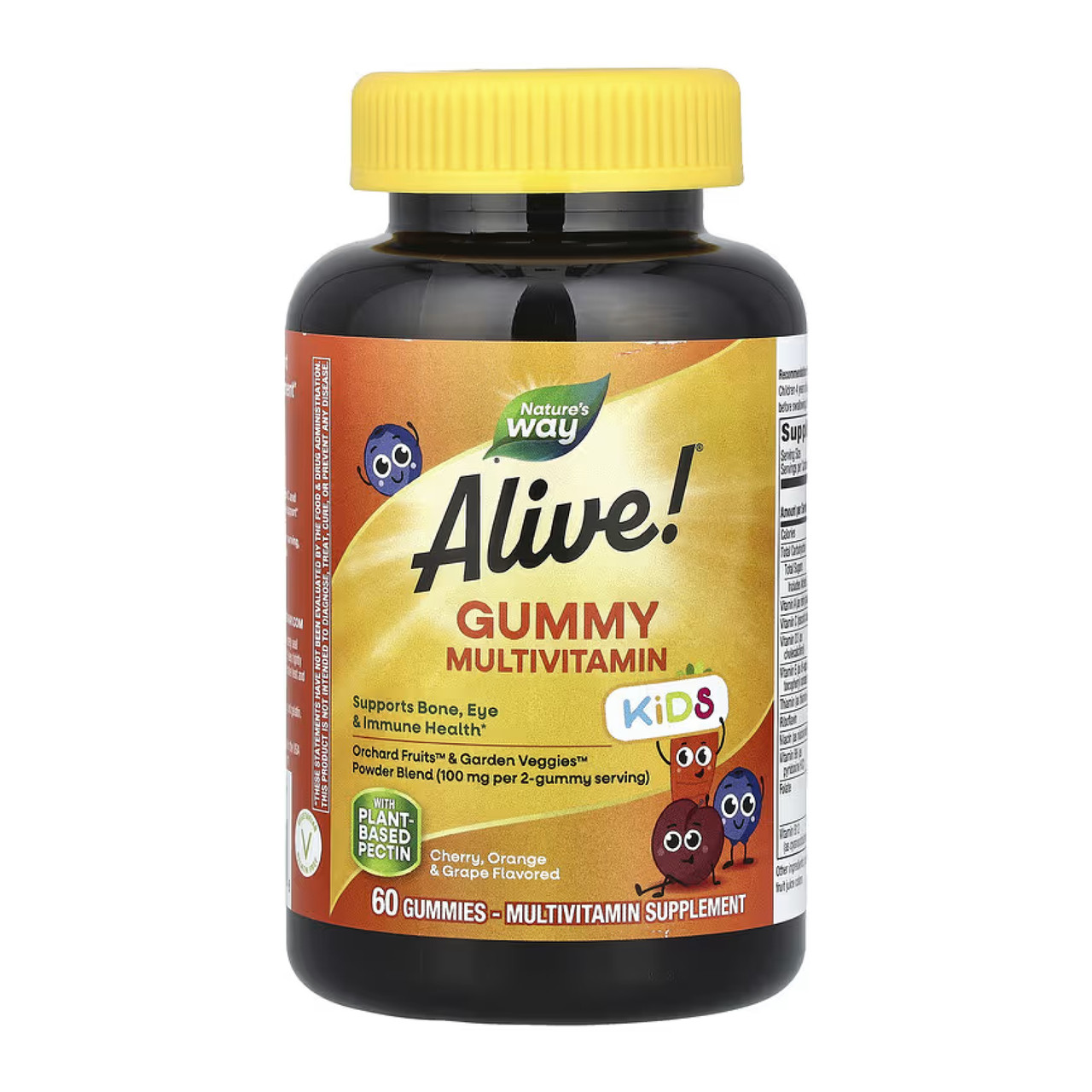 Alive! Children's Gummy Multivitamin, Gluten Free, Made with Pectin - 60 gummies, фото 1