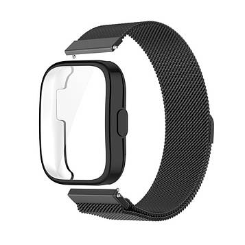 Комплект для годинника Amazfit Bip 5/5Pro чорний (чохол + металевий ремінець 22 мм)