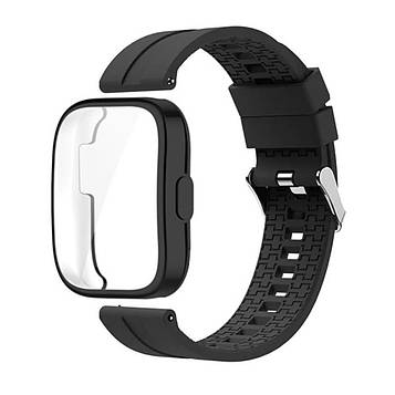 Комплект для годинника Amazfit Bip 5/5Pro чорний (чохол + силіконовий ремінець 22 мм)