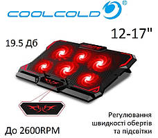 Підставка для охолодження ноутбука до 17" COOLCOLD K38 Black RedLED
