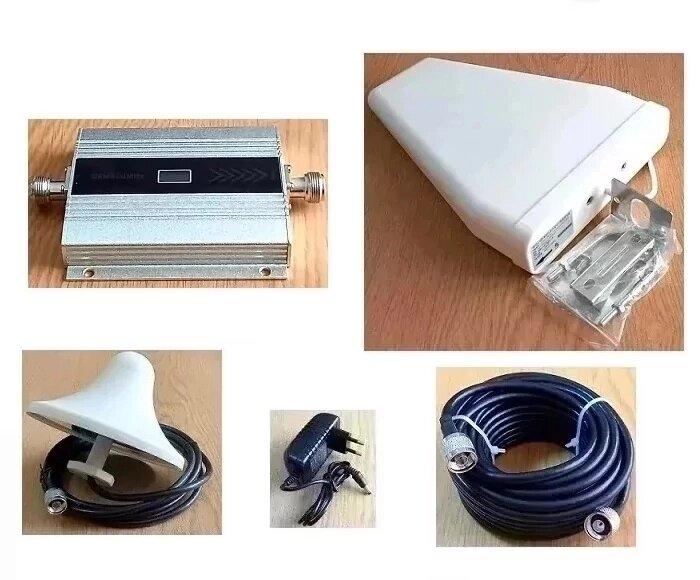 Підсилювач зв'язку та інтернету MS-9011-G GSM/4G 900МГц із логоперіодичною та внутрішньою стельовою антеною, 100 м²