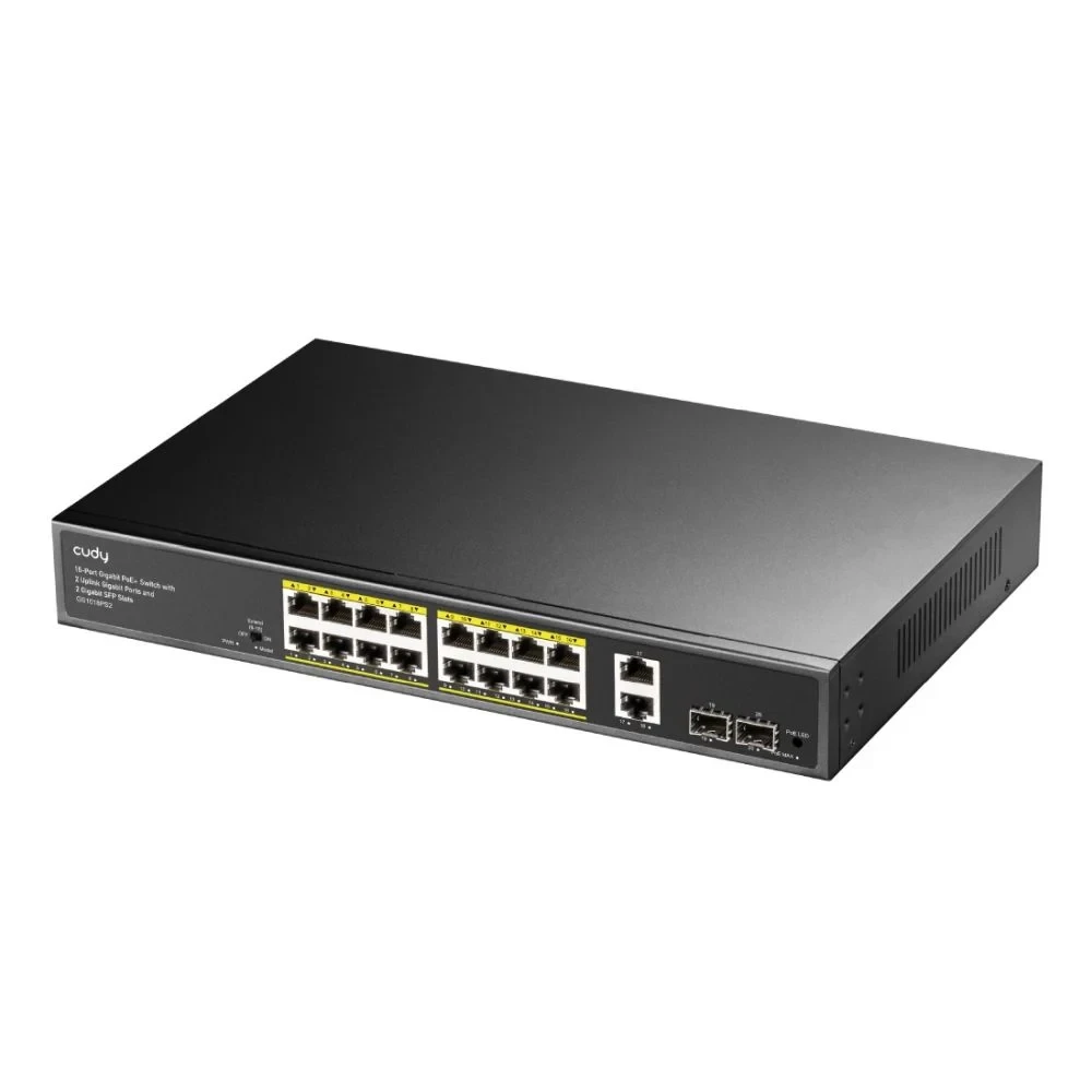 PoE-комутатор 20-портовий некерований Cudy GS1018PS2 гігабітний з 16 портами PoE+, 200W (73-00558)