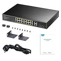 PoE-комутатор 20-портовий некерований Cudy GS1018PS2 гігабітний з 16 портами PoE+, 200W (73-00558), фото 5