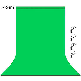 Фон хромакей зелений 3x6м 120г/кв Puluz PU5206G
