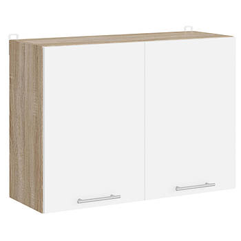 Кухонний модуль з сушаркою для посуду Еверест Еко 800 дуб сонома/німфея альба (білий) 80х30х58 см (DTM-071007)