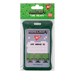 Бейдж вертикальний Yes Minecraft слайдер для школяра, прозора кишеня, артикул 940322, надійна застібка