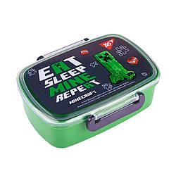 Ланчбокс Yes Minecraft.Creeper 750 мл, прямокутний контейнер, безпечний пластик, 2 клапани закриття