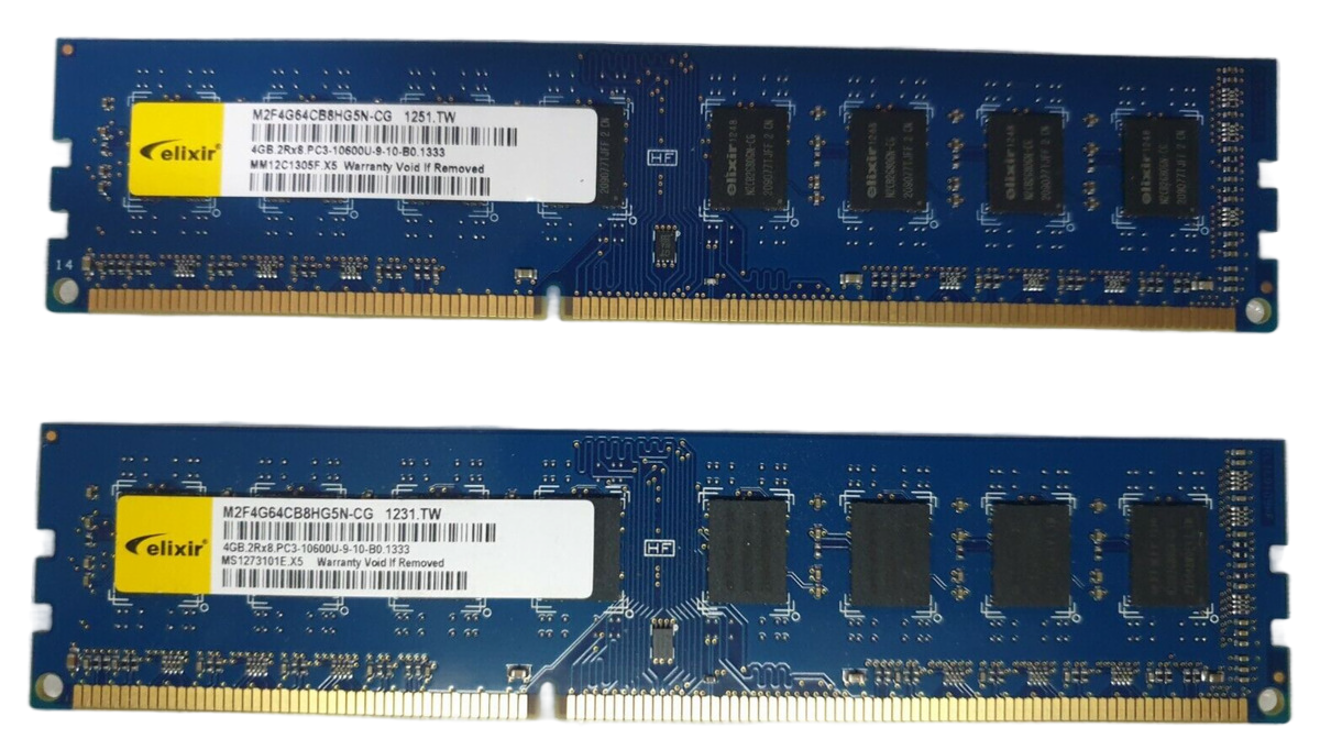 Оперативна Пам'ять DDR3 на 8 GB ( 2 Планками ) PC 10600 1333 Mhz Б / У ( Модуль RAM DDR 3 8GB PC3-10600 ) з ГАРАНТІЄЮ