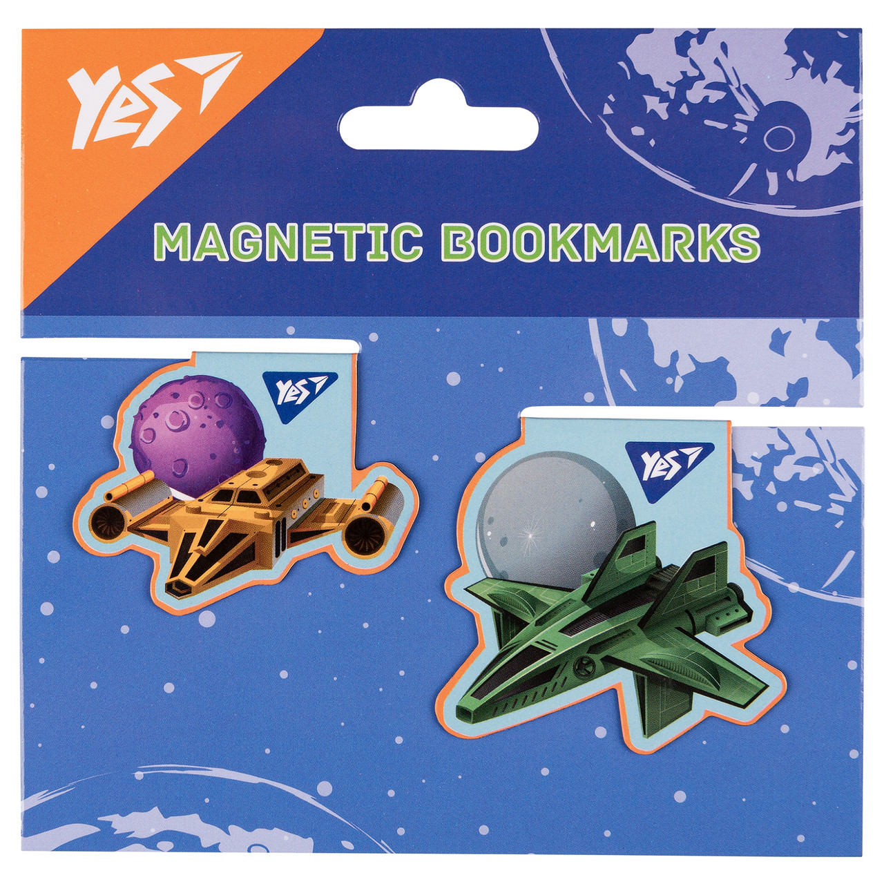 Магнітні закладки Yes Super Space, 2 шт, яскраві та надійні для фіксації сторінок, артикул 708116