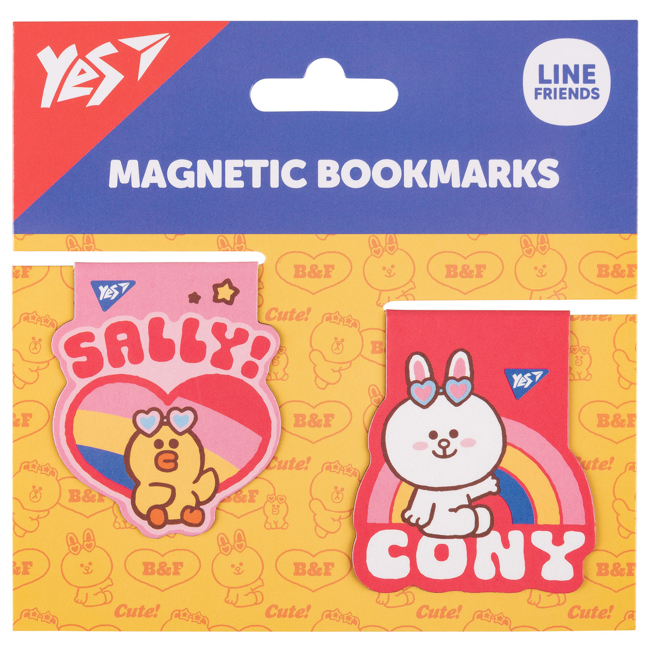 Магнітні закладки Yes Line Friends Sally та Cony, 2 шт, яскраві та зручні для навчання