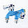 Кран на вулицю для води подвійний пластиковий з двома регульованими отворами. Блакитний, фото 2
