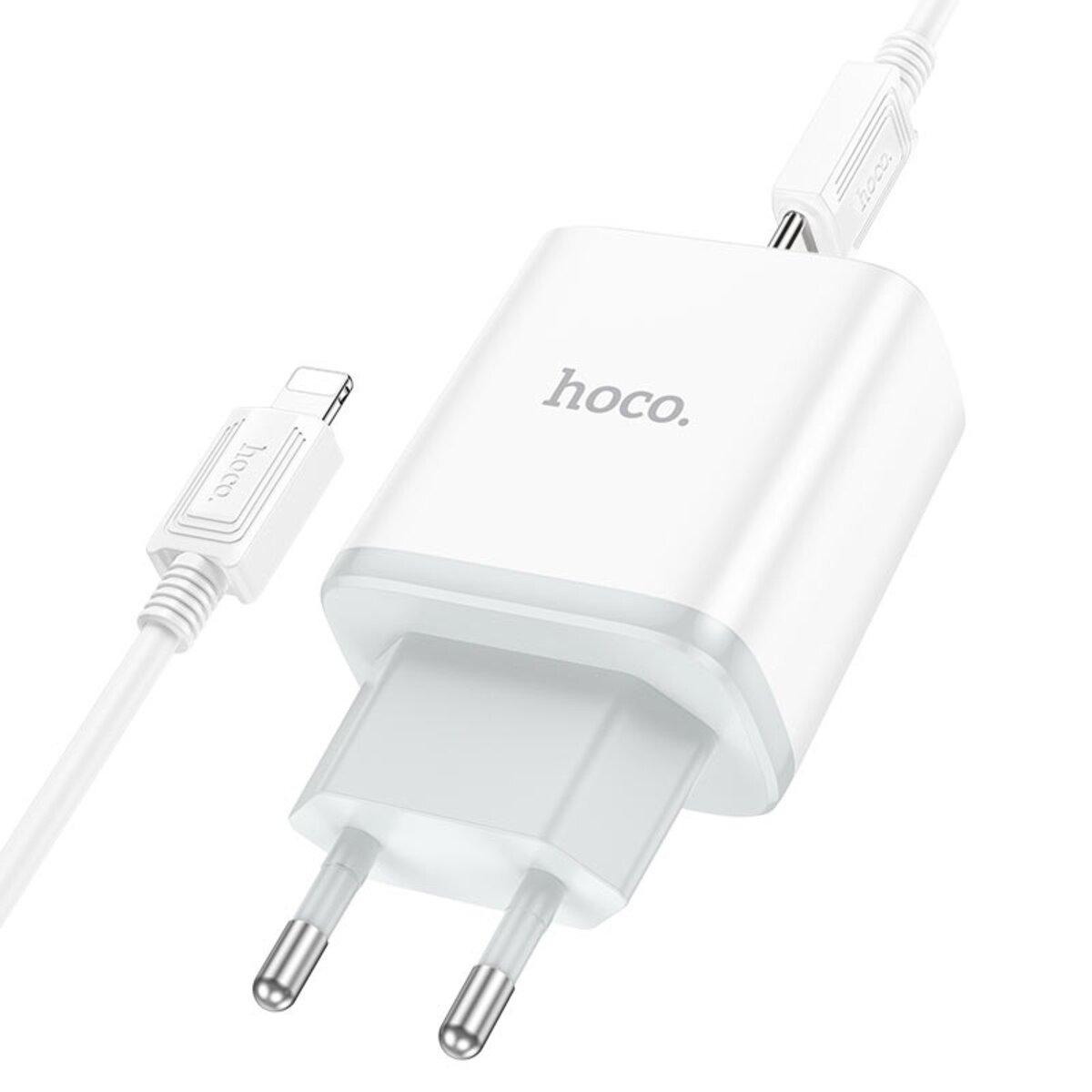 Мережевий зарядний пристрій HOCO C104A Stage single port PD20W charger set (C to iP)(EU) White