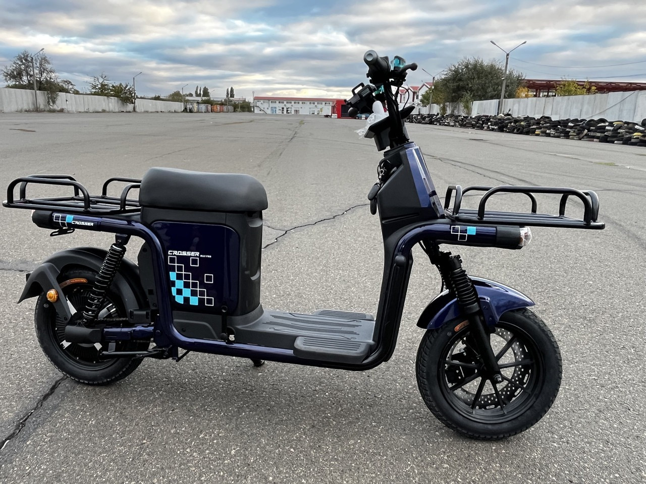Скутер на акумуляторі двоколісний для дорослих і підлітків Crosser MAX БЕЗ БАtaРЕЙ 72V/20AH/800W Синій, фото 1