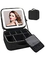 Портативная косметичка-органайзер с зеркалом и LED-подсветкой, дорожный бьюти-кейс Cosmetic Club CY-091 YU227