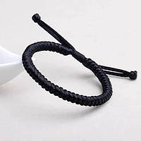Браслет чорний плетений
