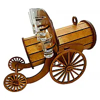 Підставка для пляшки міні бар з чарками подарунковий набір "Гармата" No2220