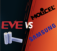 Порівняння EVE INR21700-40P, Samsung INR21700-40T та Molicel INR21700-P42A