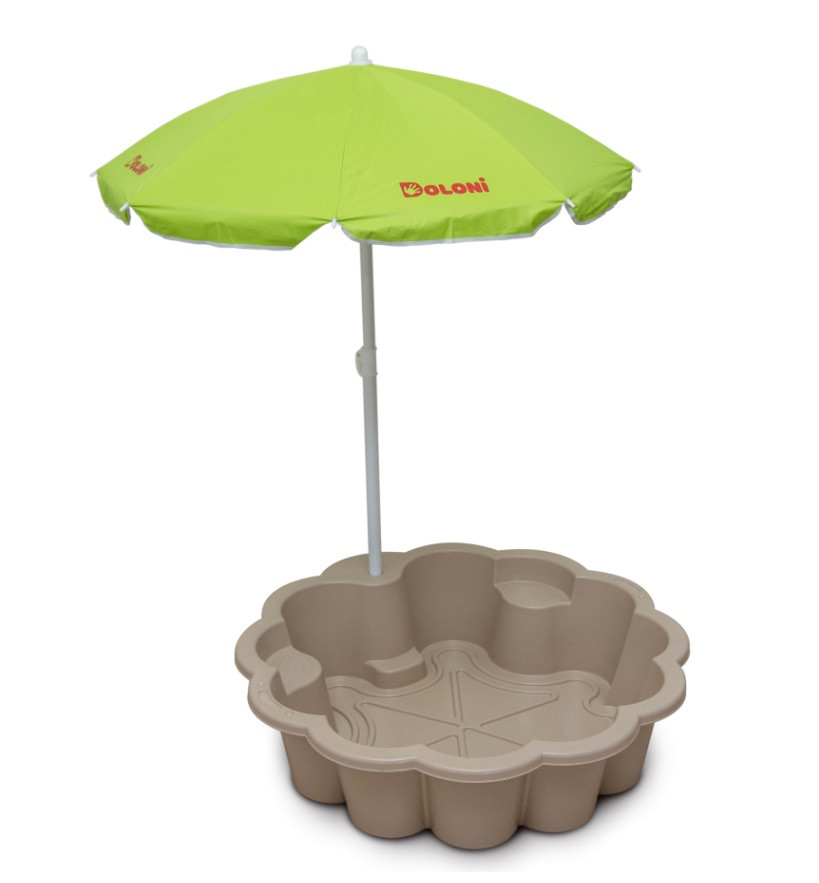 Пісочниця - басейн "Квітка" з парасолькою, світло-коричнева Фламінго, діаметр 80 см /1/, фото 1