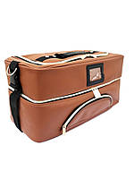 Сумка-кейс для майстра, універсальна валіза-органайзер для майстра манікюру екошкіра ADH-06PW Коричневий