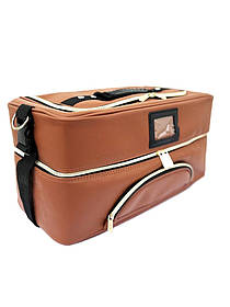 Сумка-кейс для майстра, універсальна валіза-органайзер для майстра манікюру екошкіра ADH-06PW Коричневий