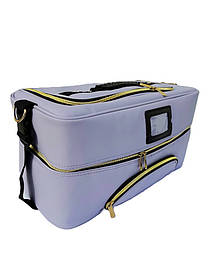 Сумка кейс для майстра валіза-органайзер для майстрів б'юті-індустрії з ремінцем, екошкіра ADH-06PW Лавандовий