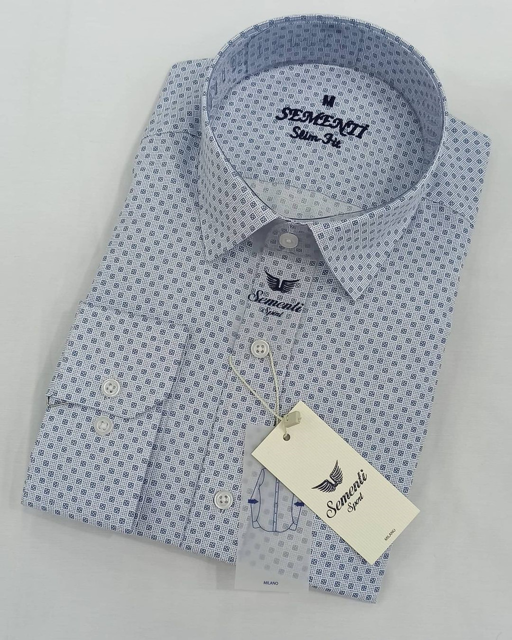 Сорочка SEMENTI slim fit з довгим рукавом арт.391, Блакитний, S