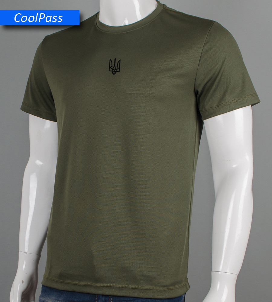 Футболка Coolpass Тризуб 5401м (Уп.4шт M-XXL), Хакі, фото 1