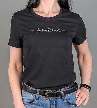 Футболка жіноча Heart 2583ж (Уп.4шт M-XXL), Чорний