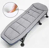 Розкладне ліжко з ніжками (розкладачка) 200x70x30 см, легке (5,4 кг), компактне, з матрацом, фото 4