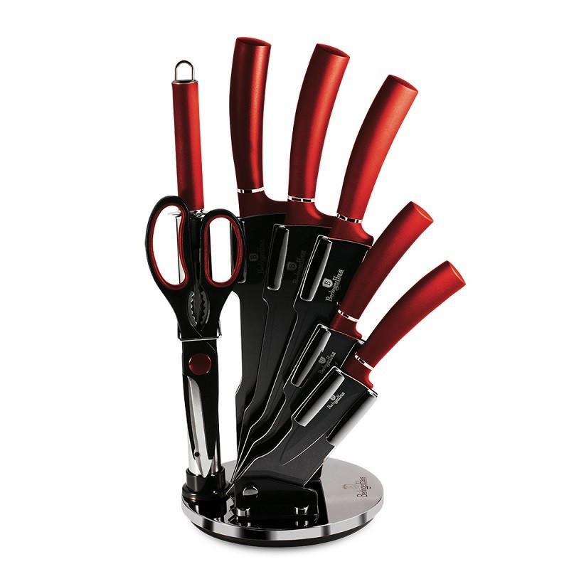 Набір ножів на підставці 8 предметів Berlinger Haus Metallic Line Burgundy Edition (BH-2562)