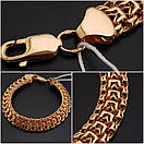 Позолочений срібний браслет чоловічий Фараон. Срібний браслет чоловічий в позолоті 585. Ширина 10 мм / 21 см, фото 6